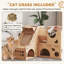 Maison pour chat, maison de jeu en carton ondulé pour chatons d'intérieur