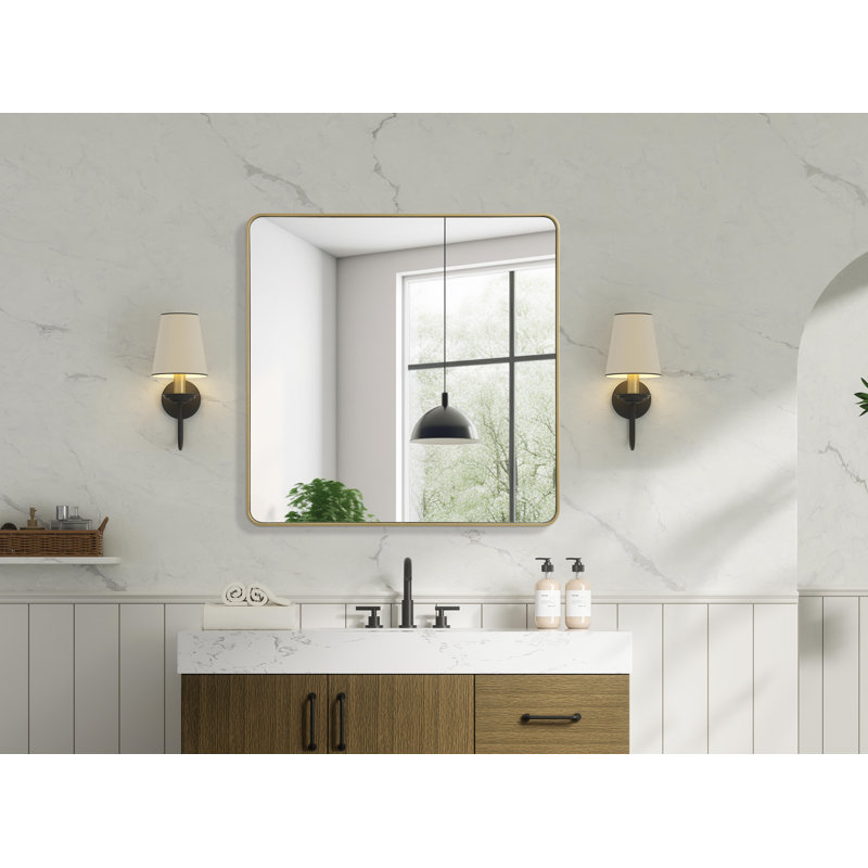Erath Contour Metal Mirror, Brass, 48" x 48"