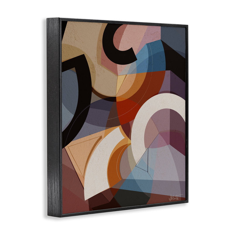 Giclée encadrée de formes arquées, design par Ishita Banerjee, H 14 po x l 11 po, Giclée encadrée noir minuit