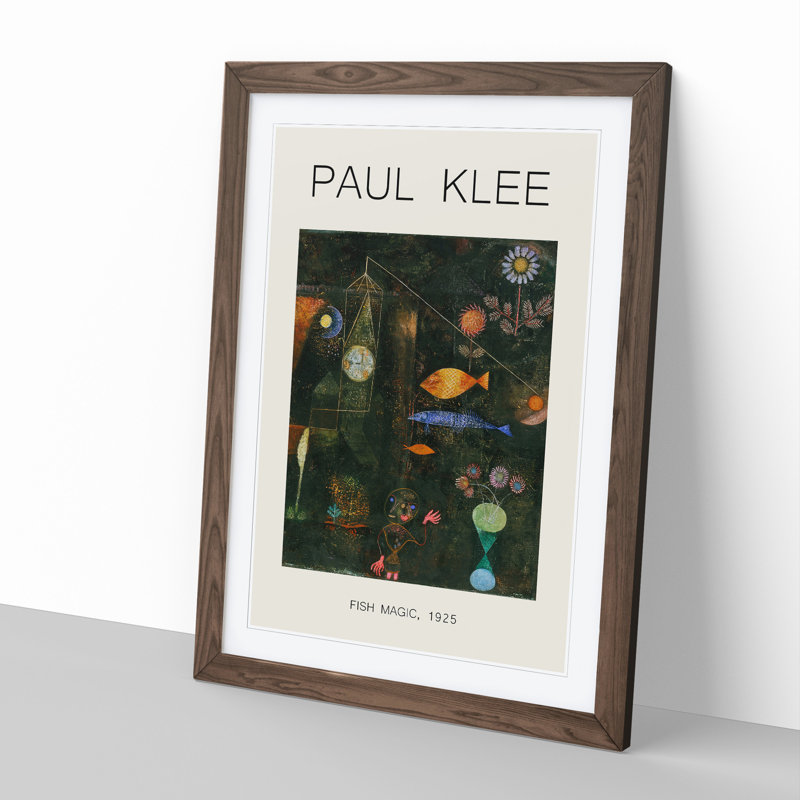 Fish Magic by Paul Klee - Single Picture Frame Print, 36cm H x 27cm W x 2cm D, Walnut Framed