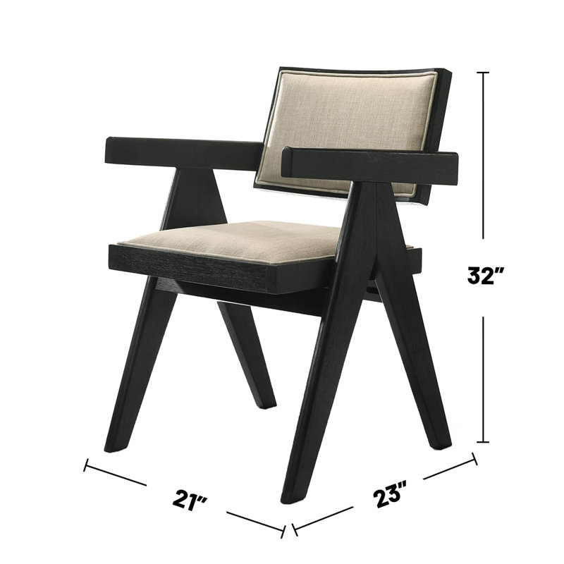 Ensemble de 2 fauteuils de salle à manger avec siège rembourré