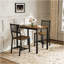 Ensemble de table de salle à manger, table de bar avec 2 bancs de salle à manger, comptoir de table de cuisine avec chaises, table de déjeuner industrielle pour la cuisine, salon, salle de réception, noyer, L 35,4 po x l 23,6 po x H 29,7 po-2105163375-2105163363