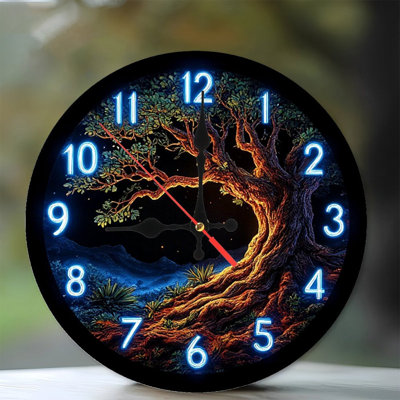 Neon Clock Tree Of Life Wall Clock