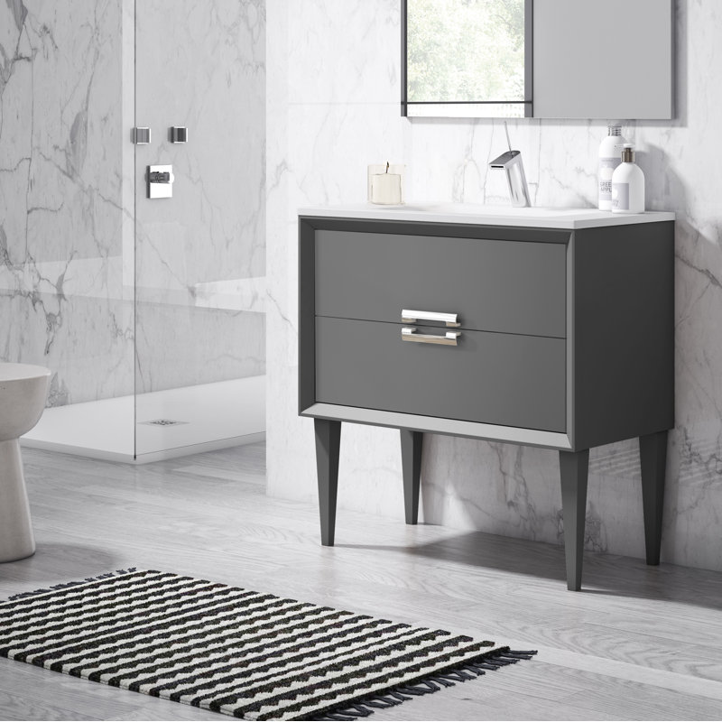 Ensemble de meuble-lavabo simple 40 po Zak, Gris