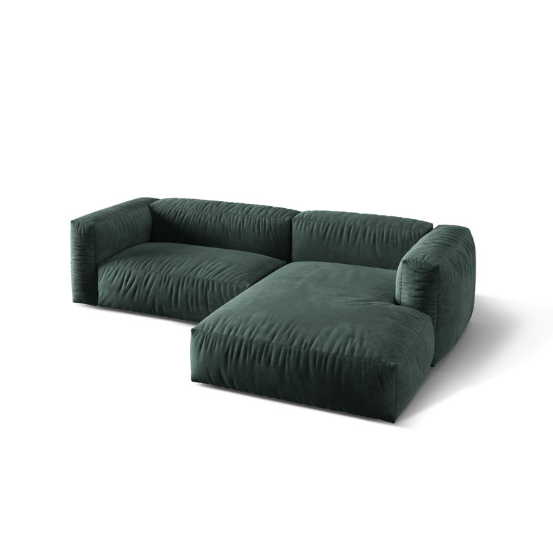 Bedar 2 Seater Velvet Corner Sofa , Petrol
