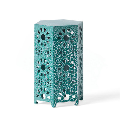 Side Table With Sunburst Cut Out Design
