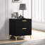 Table de chevet moderne 2 en noir et or - Rehaussez le rangement de votre chambre à coucher avec de grands tiroirs 2 tiroirs-1300638441