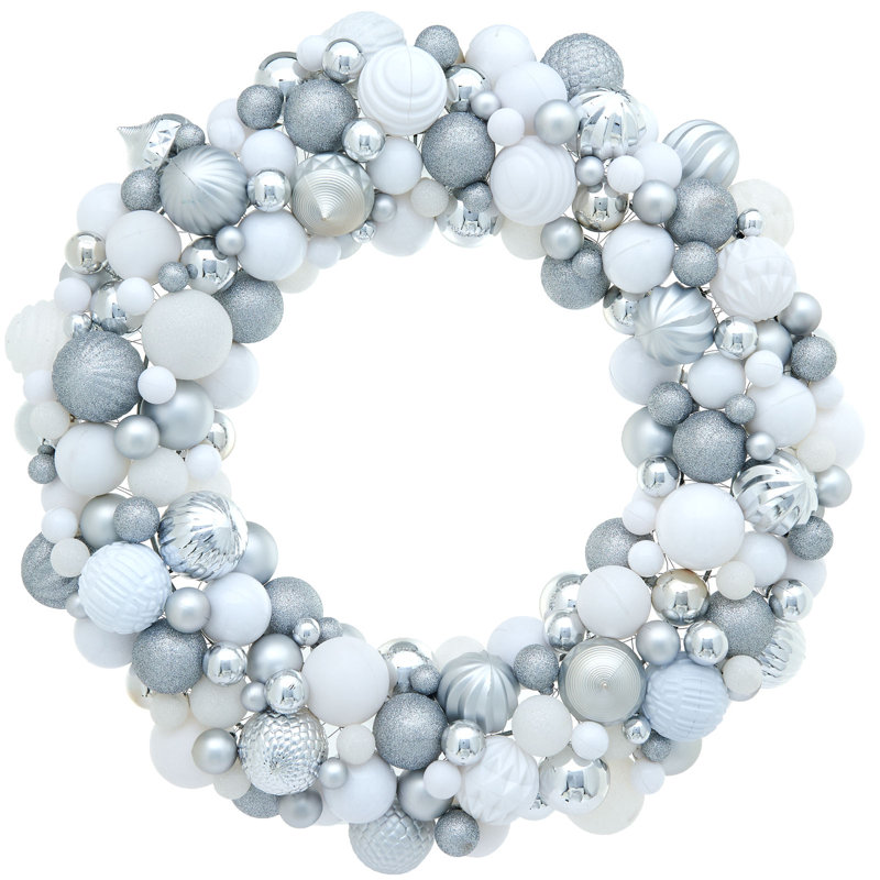 60cm Wreath, Silver