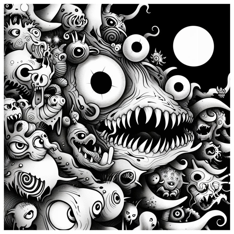 Jeté en laine Monsters - Jeté de fantaisie pour canapés ou lits, L 68 po x H 80 po