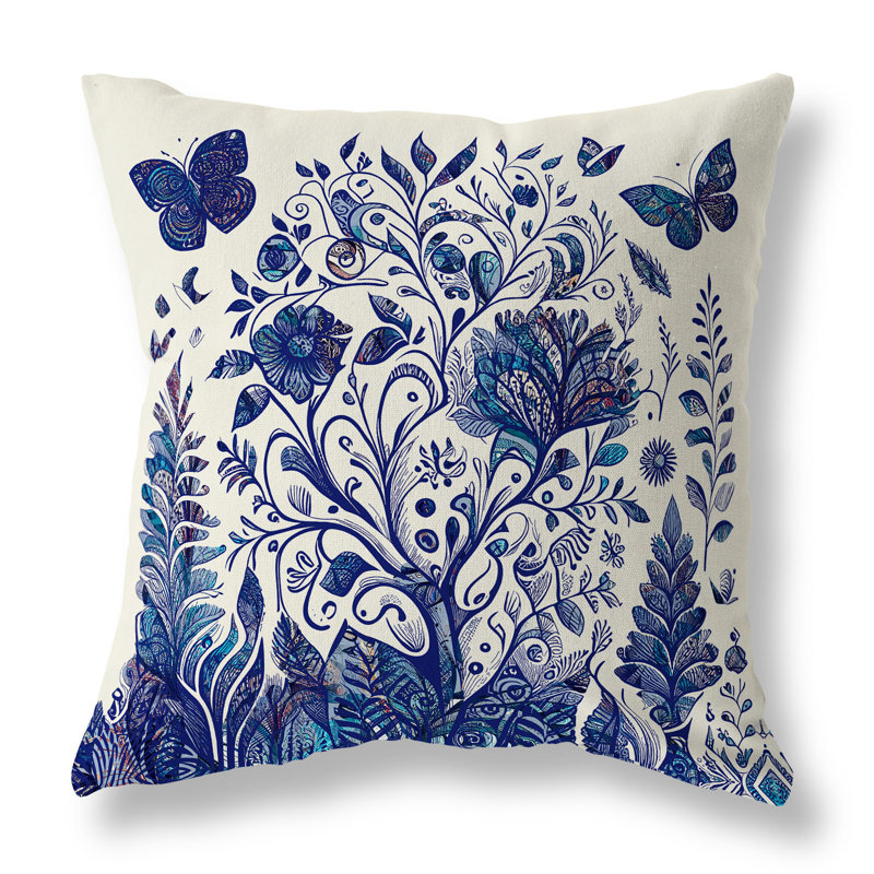 Coussin décoratif intérieur / extérieur Winged Gardenia, H 18 po x l 18 po