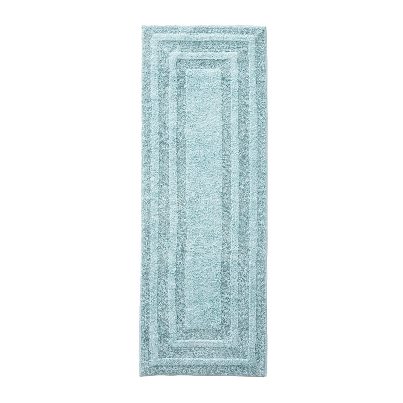 Eddie Bauer Logan Cotton Bath Rug Runner, Turquoise, 60" L x 22" W