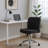 Rio Adjustable Height Office Chair, Black Boucle, Chrome, Nylon Casters-117561147