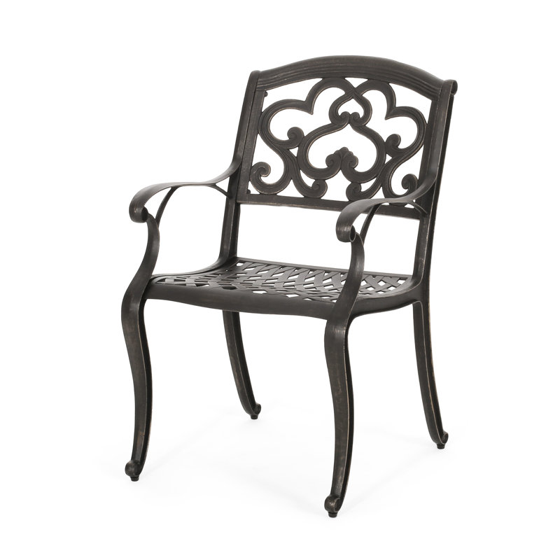 Cast Aluminum Patio Chairs (2), Copper Patina, Rust-, Comfortable Seat, Cloud-like Design Dining Chairs, Of 2, Finish - Hand Crafted