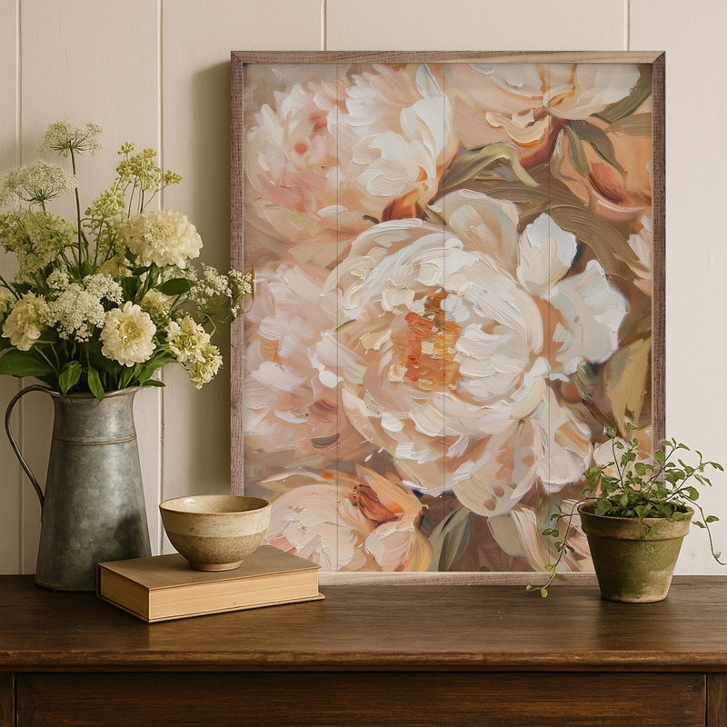 Pivoines Peachy par Arlington Prints, H 10 po x l 8 po