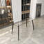 Table de salle à manger de 51 po en verre rectangulaire minimaliste moderne pour 4 à 6 personnes avec plateau en verre trempé de 0,31 po et pieds en métal noir, bureau de table d'écriture, pour la cuisine, le salon et la salle à manger (0 dégât)