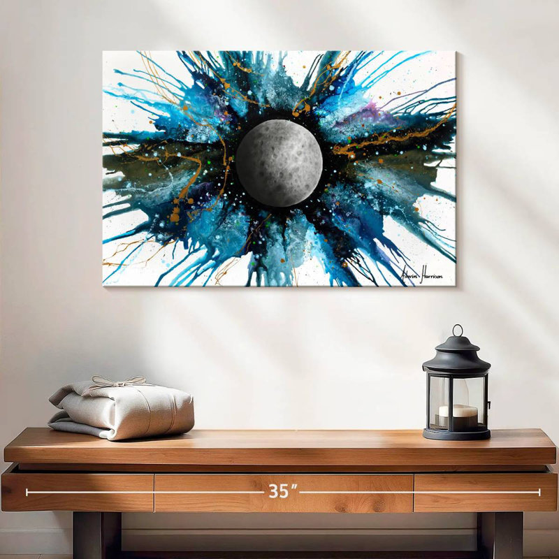 Oberle Abstract Universe - A Distant Moon, 30" H x 45" W
