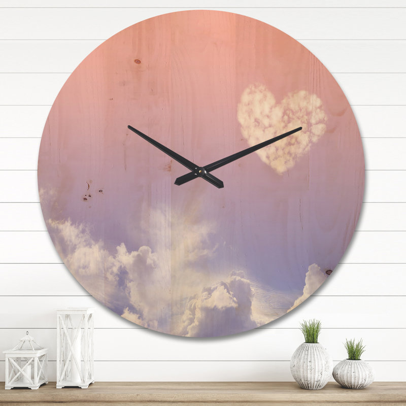 Love Is in the Air - Horloge murale moderne en bois, Grand