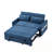 Upholstered Loveseat with Adjsutable Backrest, Storage Pockets, 2 Soft Pillows and USB Ports-717740523