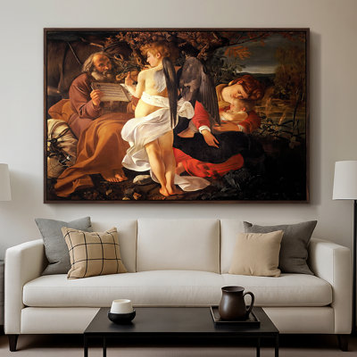 Reposez-vous sur la fuite en Égypte, v. 1597 - Toile tendue avec châssis Caravaggio