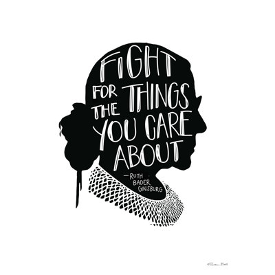 Fight RBG - Art textuel sur toile tendue