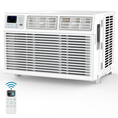 Climatiseur de fenêtre 8 000 BTU - 7 modes, ultra-silencieux, rafraîchissant 350 pieds carrés Pied, télécommande, installation facile, économie d'énergie, blanc
