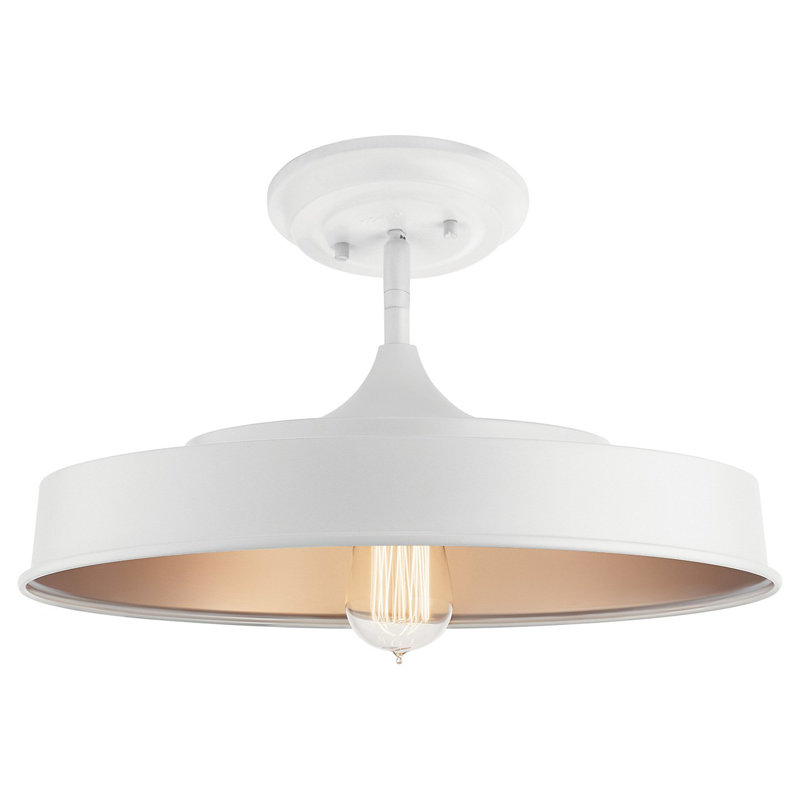 Cathelyne Glass Semi Flush Mount, White