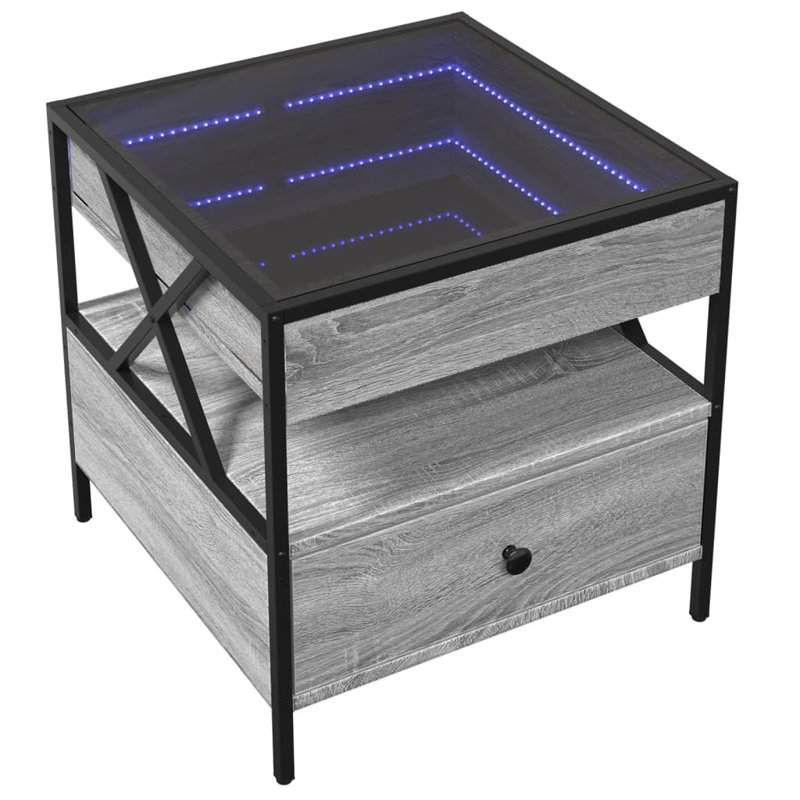 Cvitan Coffee Table with Storage, 51cm H x 50cm L x 50cm W, Grey Sonoma