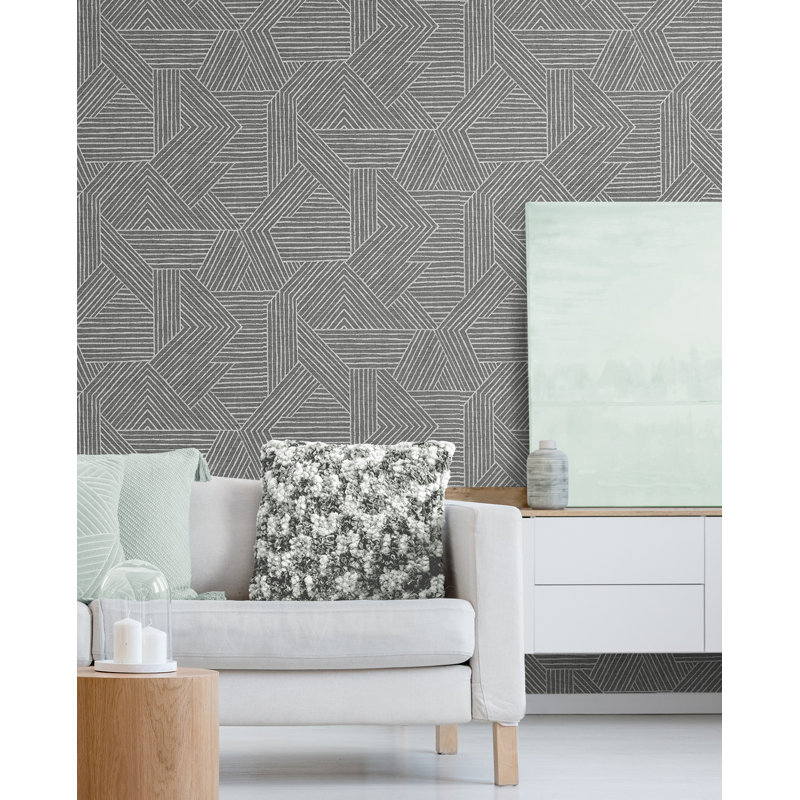 Vinyl Peel & Stick Wallpaper Roll, Pewter
