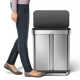 Simplehuman 58L / 15.3 Gallon Hands-Free Dual Compartment Recycling Kitchen Step Trash Can with Lid