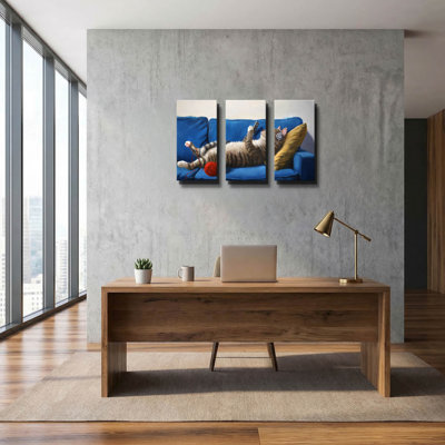 'Lazy Sunday' By Lucia Heffernan Triptych Wall Art, 36" x 24"