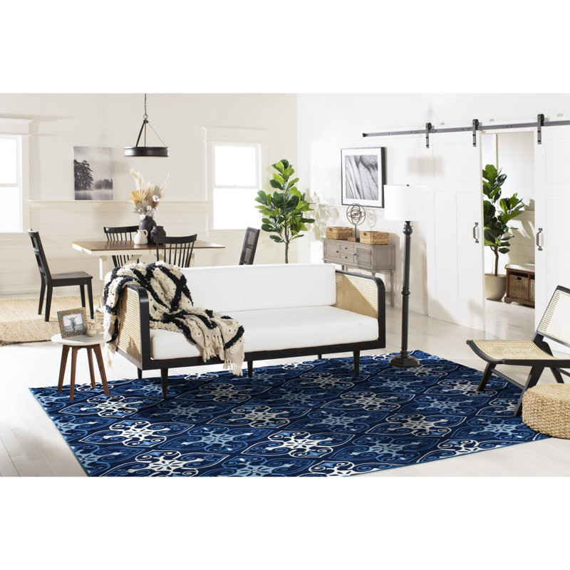 Mcentire Hand Hooked Performance Geometric Rug, Rectangle 8' x 10'