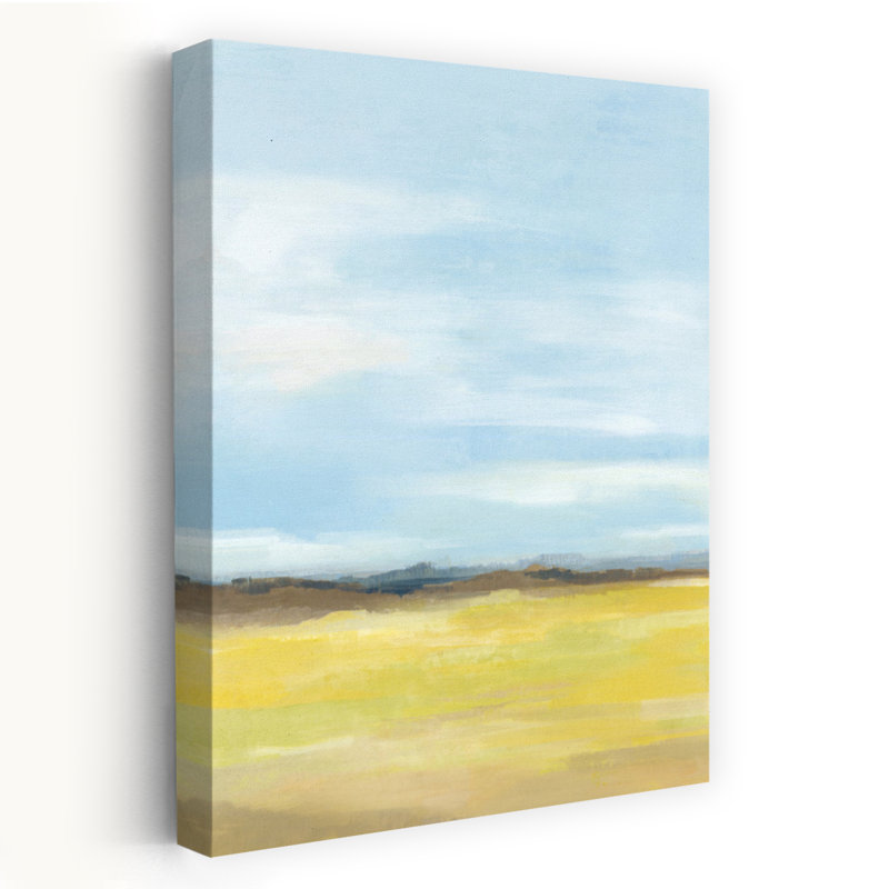 «Expansive Sky Over Open Fields I Abstract Contemporary Landscape Nature», art mural, H 60 po x l 40 po