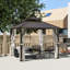 Outsunny 3 x 3(m) Hardtop Gazebo with Metal Roof, Netting and Curtains-1273648150