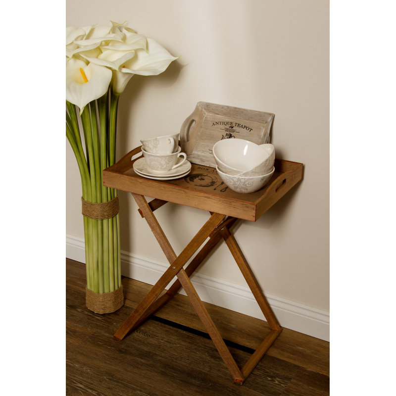 Waymon Tray Top Cross Legs End Table