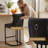 26'' Modern Counter Height Barstools with Tufted and Nailhead Trim-581175283