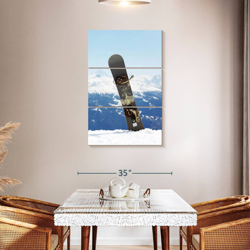 Alvord Snowboard In The Snow, 45" H x 28" W