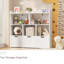 Children's bookcase and toy storage cabinet, two-layer open partition, three drawers with pulleys, safe wooden structure, waterproof and easy to care, white-530676885