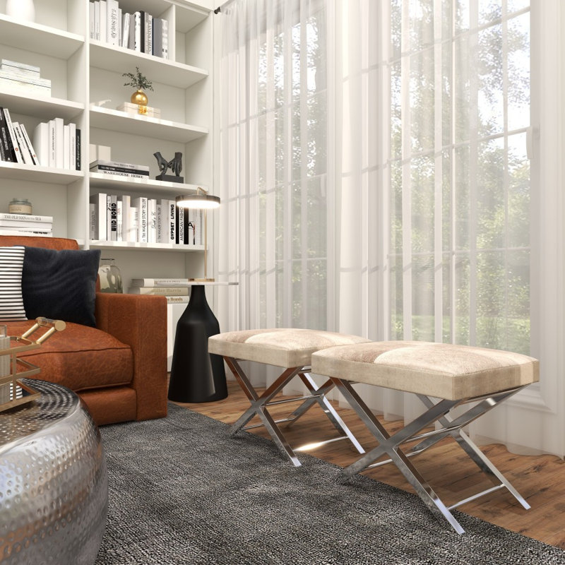 Tabouret de salon en acier inoxydable