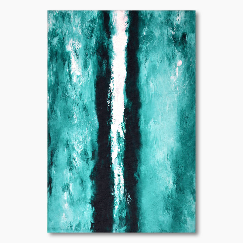 «Colorfields in Turquoise and White» - Reproduction de photo encadrée sur toile, H 12 po x l 8 po x P 1 po, Toile tendue