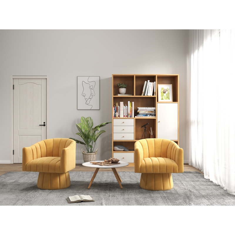 Bines 26,77 de large, Velours jaune moutarde Izabell