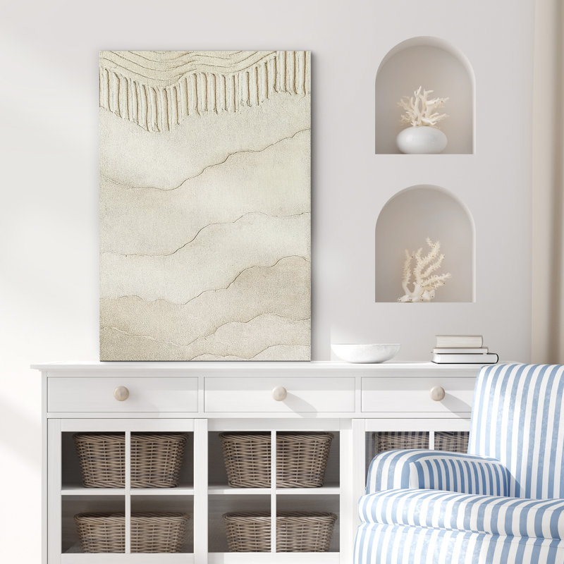Reproduction d'art sur toile - Œuvre abstraite, décor moderne neutre pour le salon, H 18 po x l 12 po, Ne s’applique pas