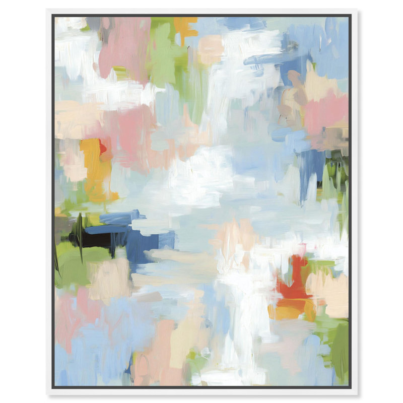 Décoration murale chambre à coucher Springtime Hues I, H 31 po x l 25 po, Cadre blanc