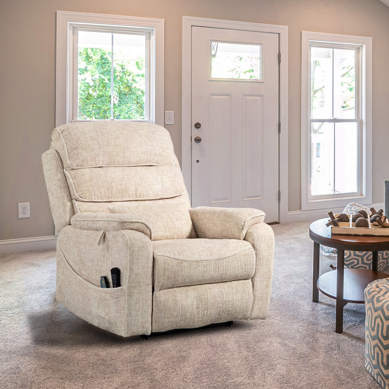 Tayani 36.10" Wide Modern Comfortable Upholstered,Liftable Large Power Recliner, Beige