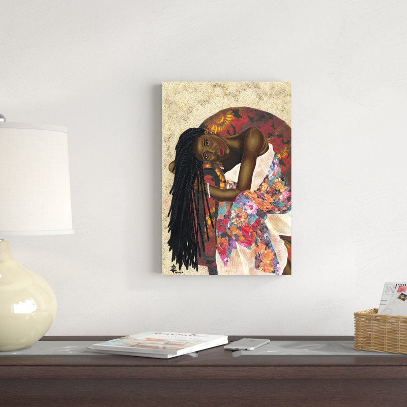 «Woman Strong III» par Alonzo Saunders - peinture sur toile tendue, H 18 po x l 12 po