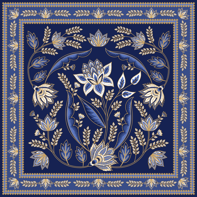 Motif cachemire Leszcynski, H 12 po x l 12 po