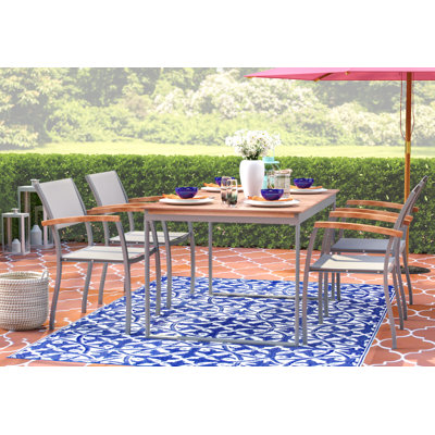 Sakho 4 - Person Patio Dining Set with Extendable Rectangular Table