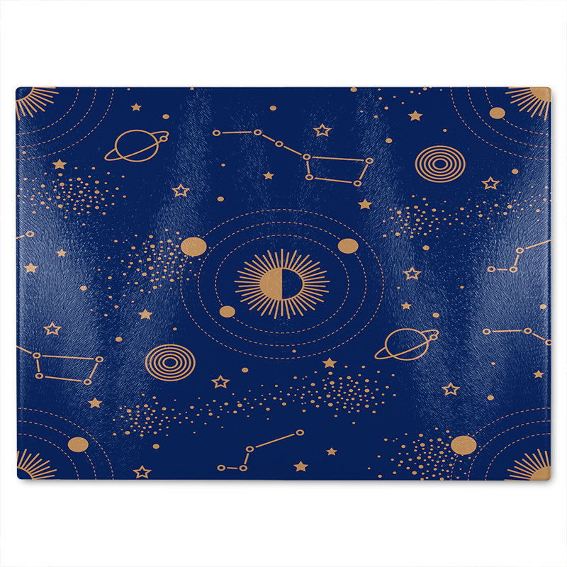 Magic Night Sky Map Glass Chopping Board, 28cm L x 20cm W