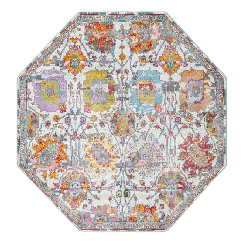 Haefner Floral Indoor Rug, Octagon 6' x 6'