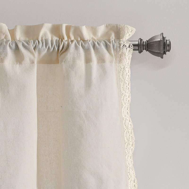 Rosalie Ruffled Window Valance, Ivory