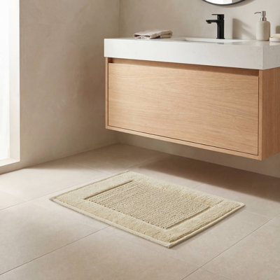 Madison Park Sanctuary Natural 100% Cotton Woven 17x24'' Bath Rug